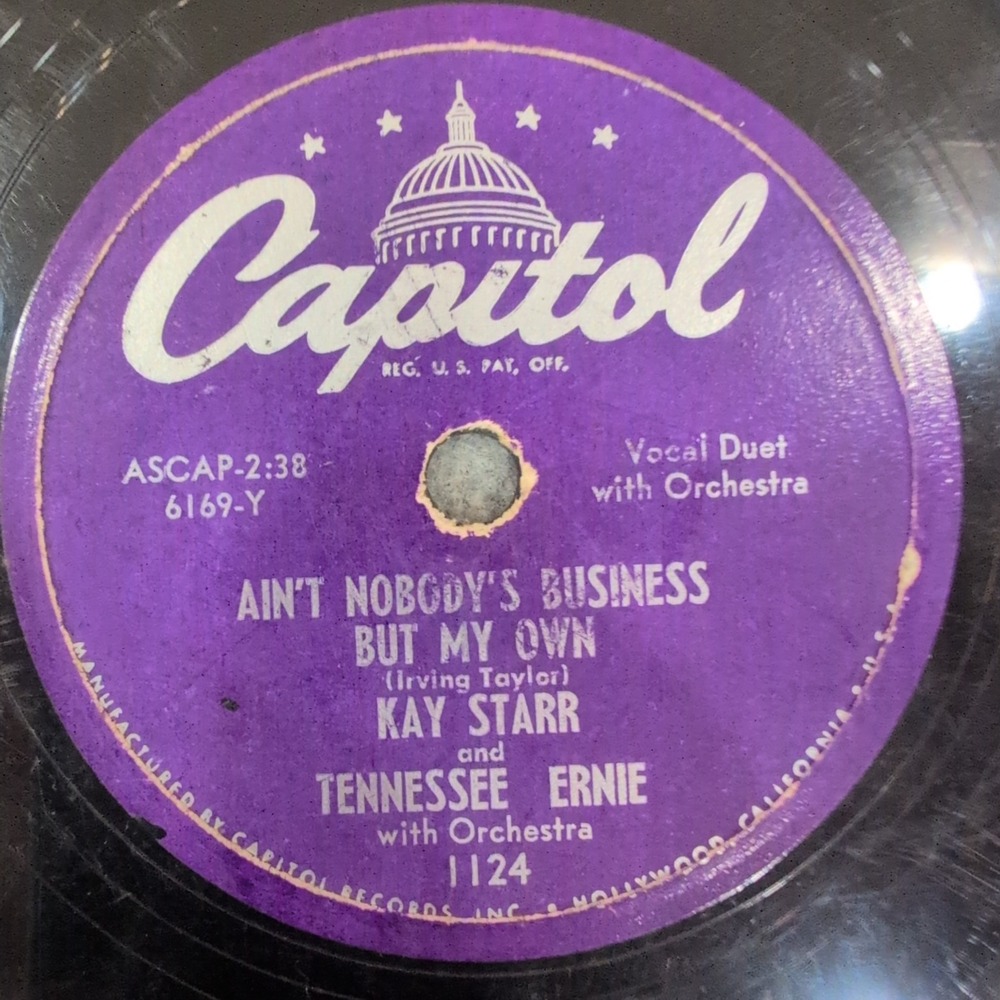 Kay Starr Tennessee Ernie I'll Never Be Free Capitol 1124 78 RPM Shellac Record - Picture 2 of 4